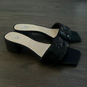 Semtera Block Heel Slide Sandal in Black